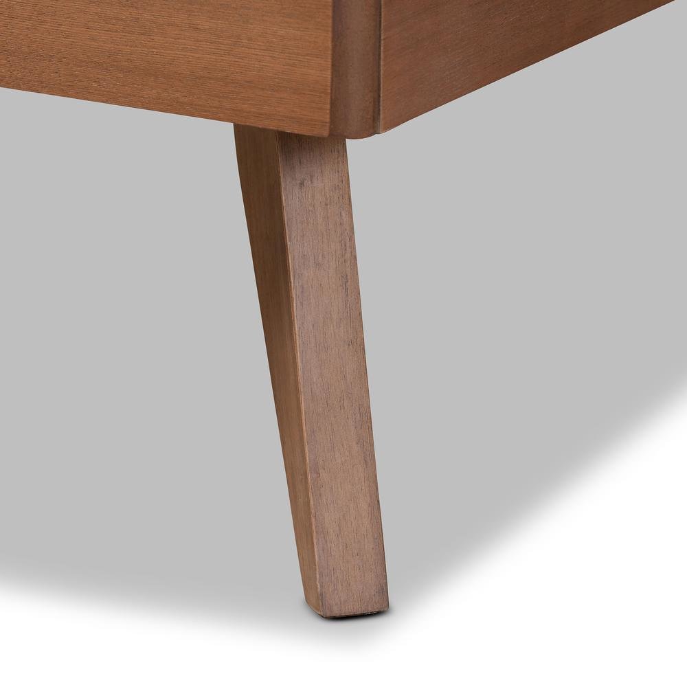 Shiro Mid-Century Modern Ash Walnut Finished Wood Twin Size Platform Bed. Picture 14