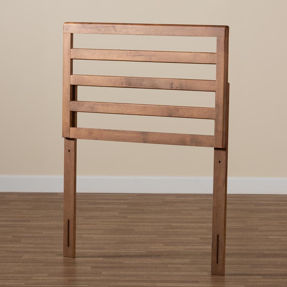 Akemi Modern and Contemporary Ash Walnut Finished Wood Twin Size Headboard. Picture 10