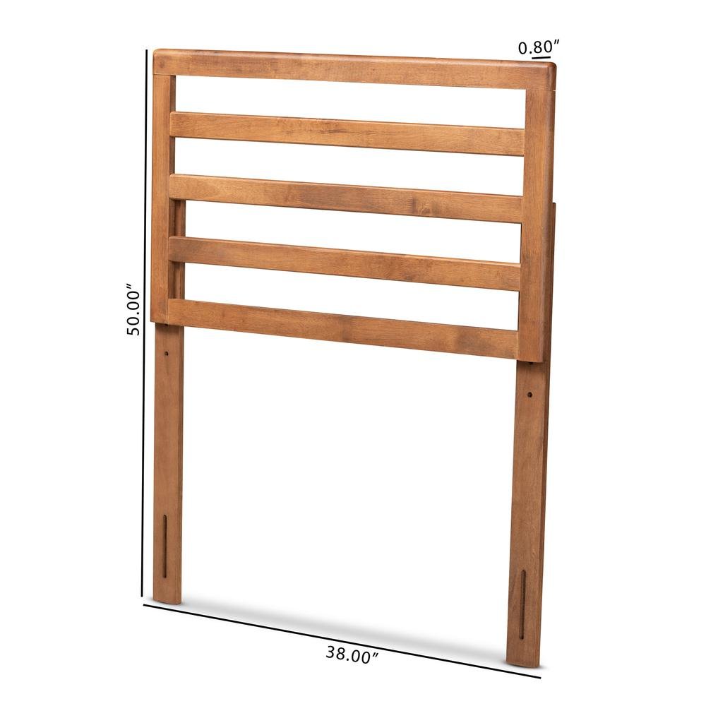 Akemi Modern and Contemporary Ash Walnut Finished Wood Twin Size Headboard. Picture 11