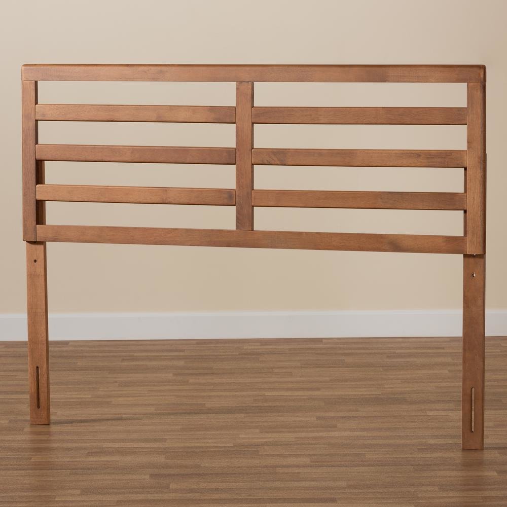 Akemi Modern and Contemporary Ash Walnut Finished Wood Full Size Headboard. Picture 11