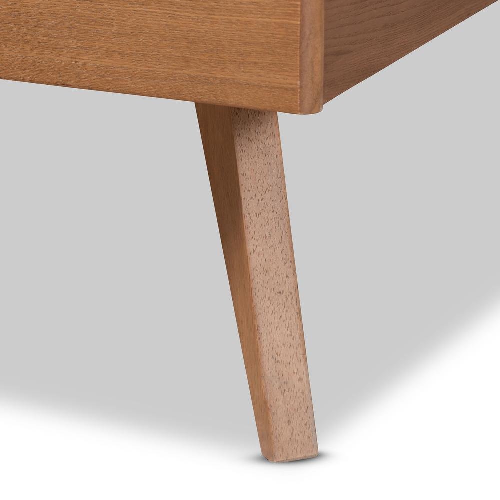 Shiro Mid-Century Modern Ash Walnut Finished Wood Full Size Platform Bed. Picture 15