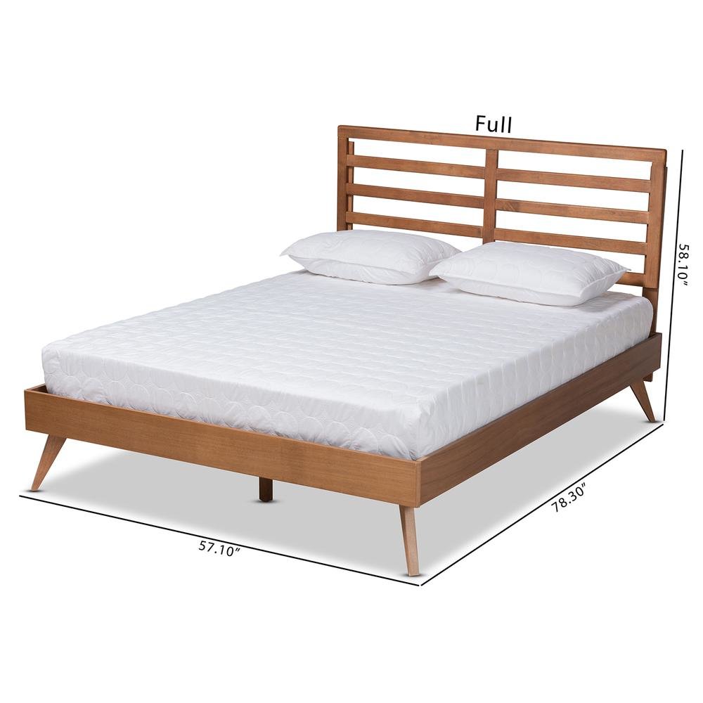 Shiro Mid-Century Modern Ash Walnut Finished Wood Full Size Platform Bed. Picture 18
