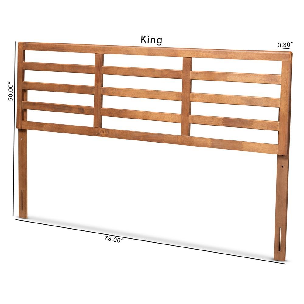 Akemi Modern and Contemporary Ash Walnut Finished Wood King Size Headboard. Picture 11