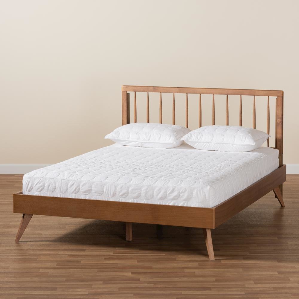 Toru Mid-Century Modern Ash Walnut Finished Wood Full Size Platform Bed. Picture 18