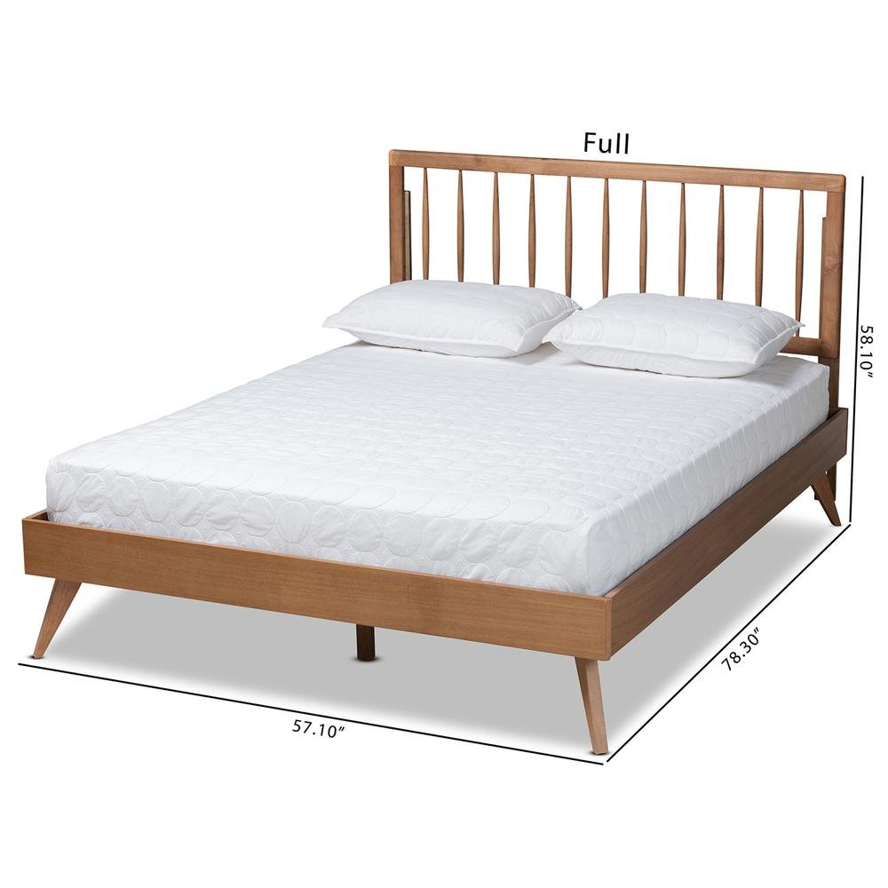 Toru Mid-Century Modern Ash Walnut Finished Wood Full Size Platform Bed. Picture 19