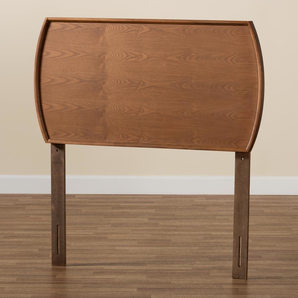 Laurien Mid-Century Modern Ash Walnut Finished Wood Twin Size Headboard. Picture 10