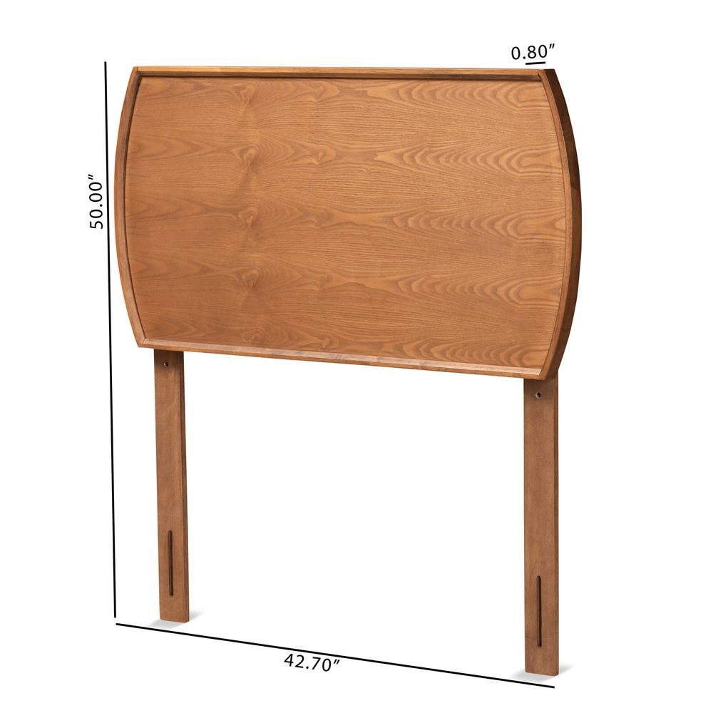Laurien Mid-Century Modern Ash Walnut Finished Wood Twin Size Headboard. Picture 11
