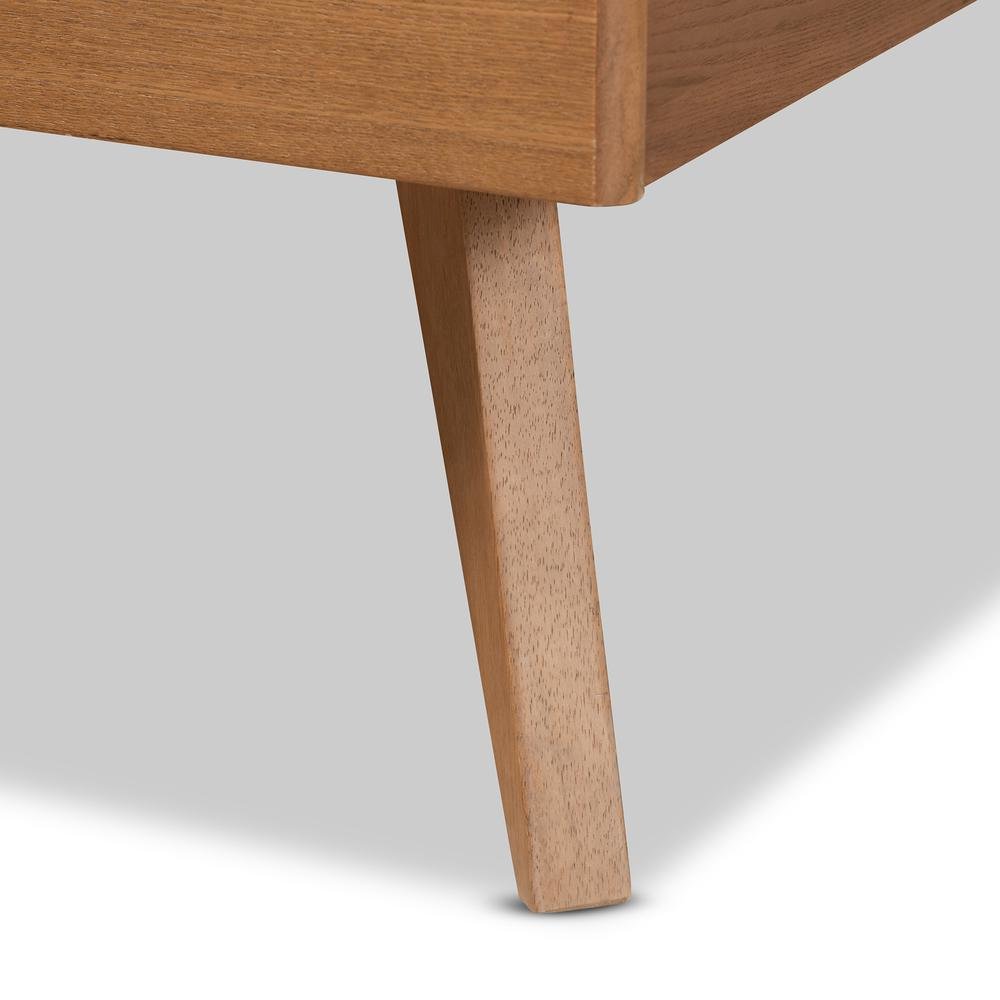 Emiko Modern and Contemporary Walnut Brown Finished Wood Full Size Platform Bed. Picture 16