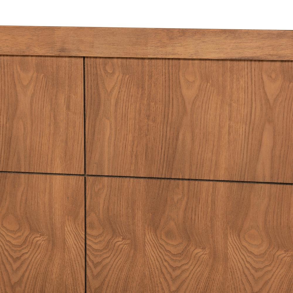 Rin Mid-Century Modern Walnut Brown Finished Wood Twin Size Platform Bed. Picture 13