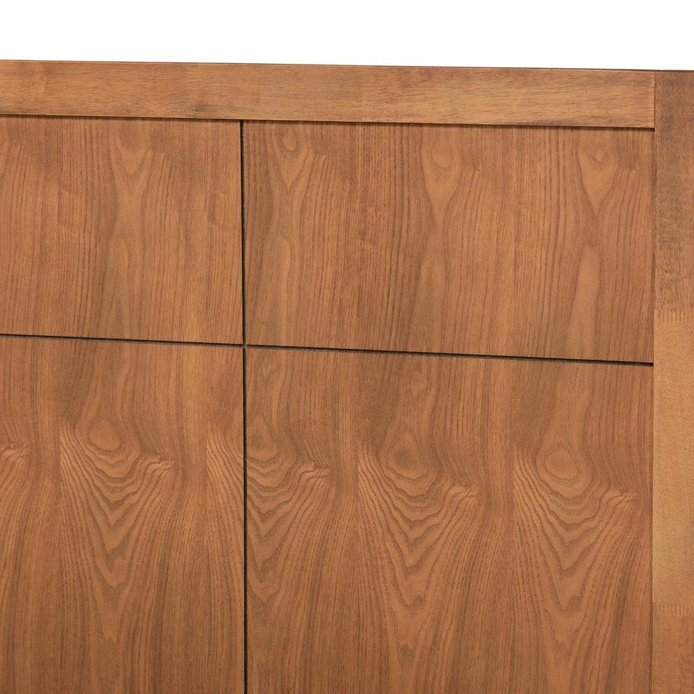 Noela Mid-Century Modern Walnut Brown Finished Wood Twin Size Platform Bed. Picture 13