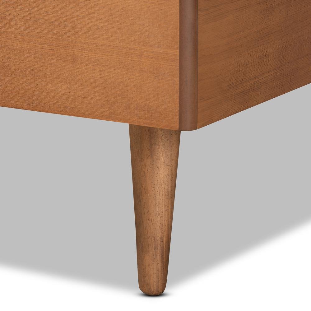 Romy Modern and Contemporary Walnut Brown Finished Wood Twin Size Platform Bed. Picture 14
