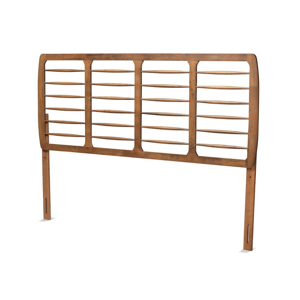 Carolyn Mid-Century Modern Ash Walnut Finished Wood King Size Headboard. Picture 7