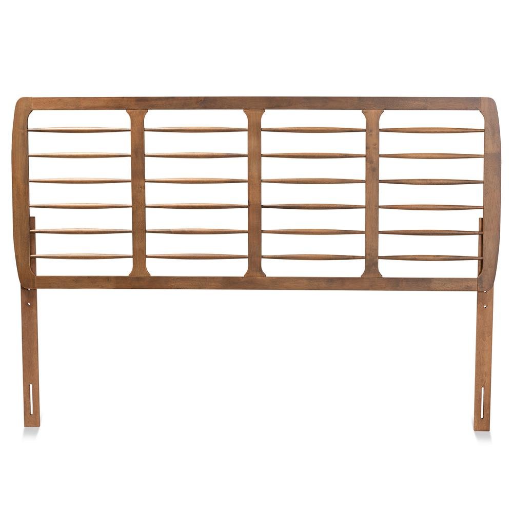 Carolyn Mid-Century Modern Ash Walnut Finished Wood King Size Headboard. Picture 8