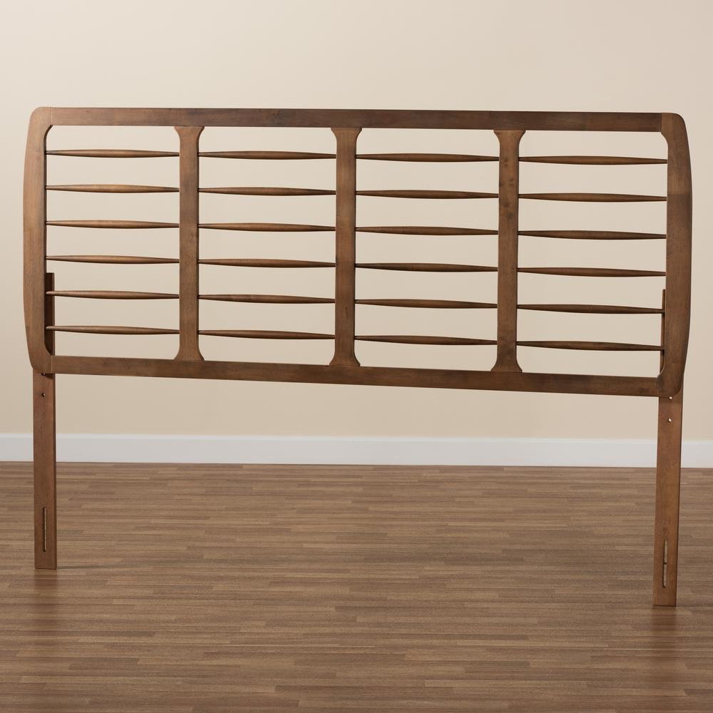 Carolyn Mid-Century Modern Ash Walnut Finished Wood King Size Headboard. Picture 10