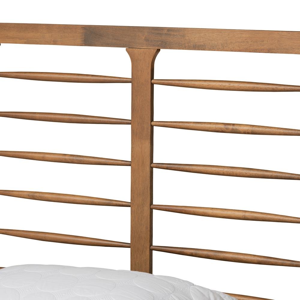 Lucie Modern and Contemporary Walnut Brown Finished Wood King Size Platform Bed. Picture 13