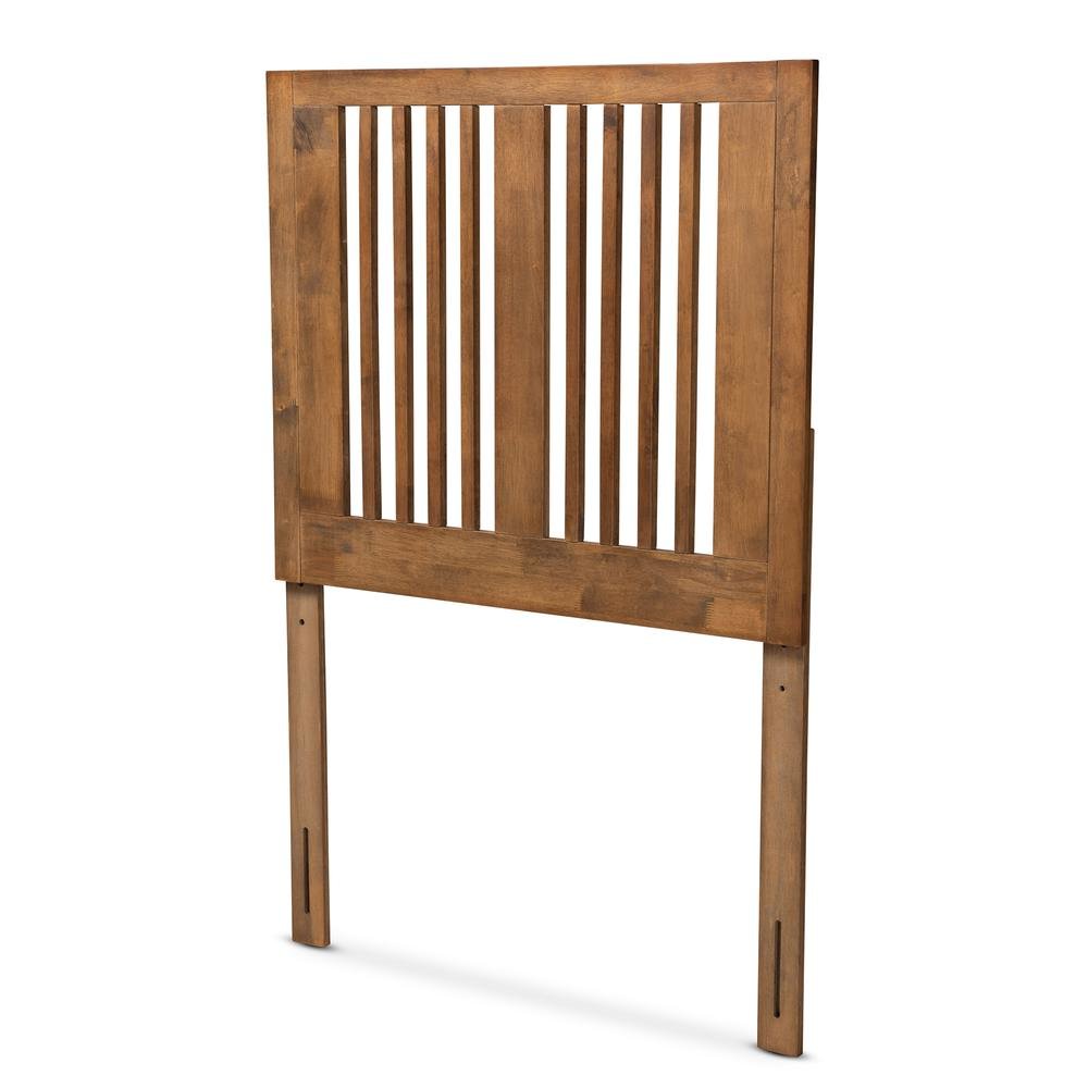 Transitional Ash Walnut Finished Wood Twin Size Headboard. Picture 7