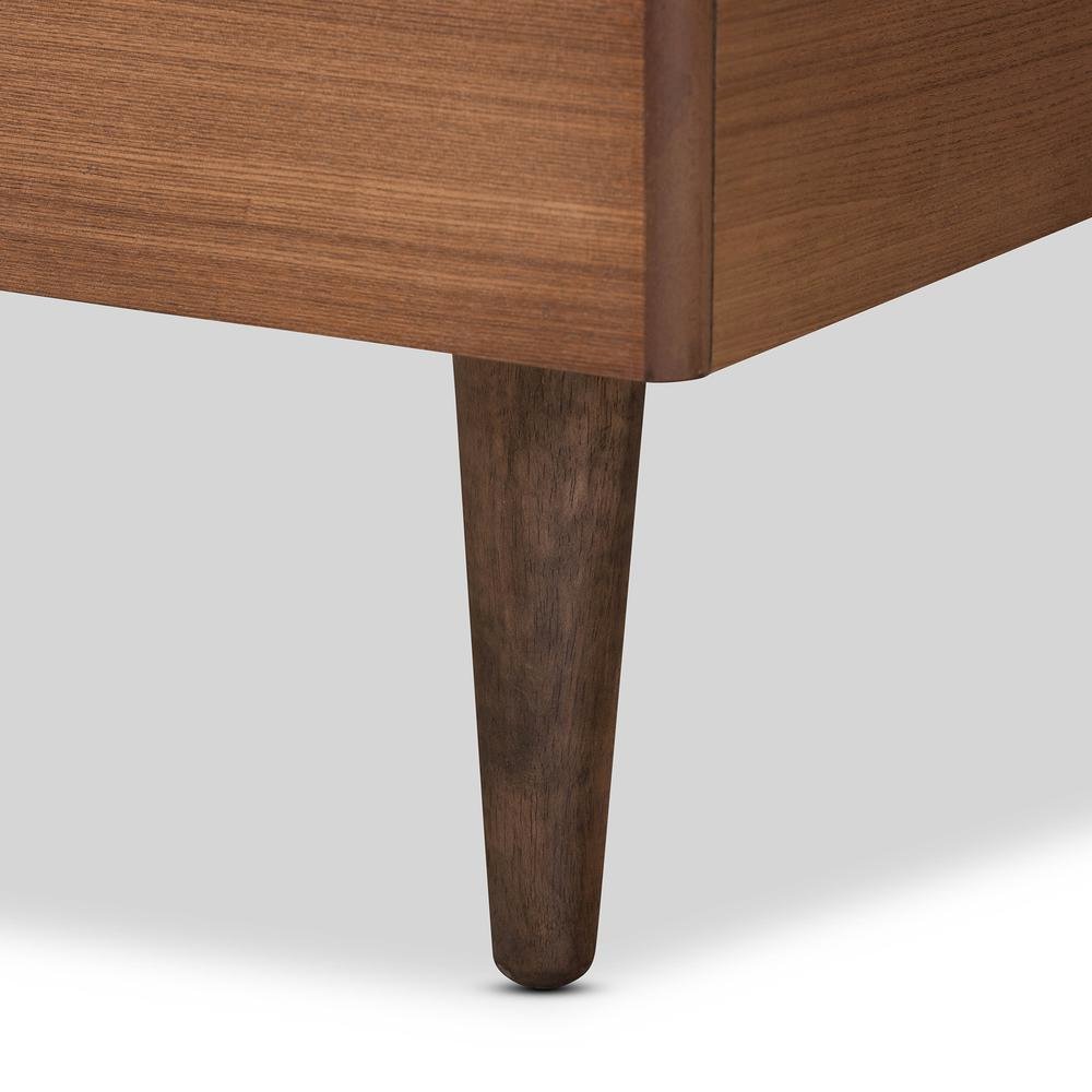 Transitional Ash Walnut Finished Wood Twin Size Platform Bed. Picture 14