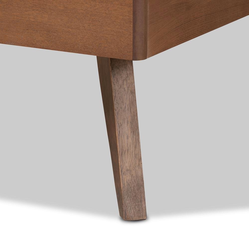 Transitional Ash Walnut Finished Wood Twin Size Platform Bed. Picture 14