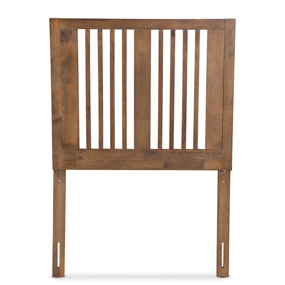 Transitional Ash Walnut Finished Wood Twin Size Headboard. Picture 8