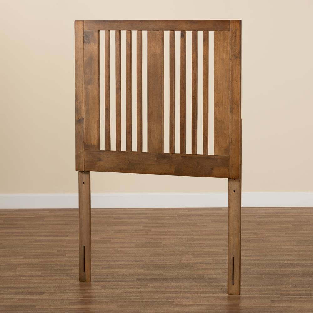 Transitional Ash Walnut Finished Wood Twin Size Headboard. Picture 10
