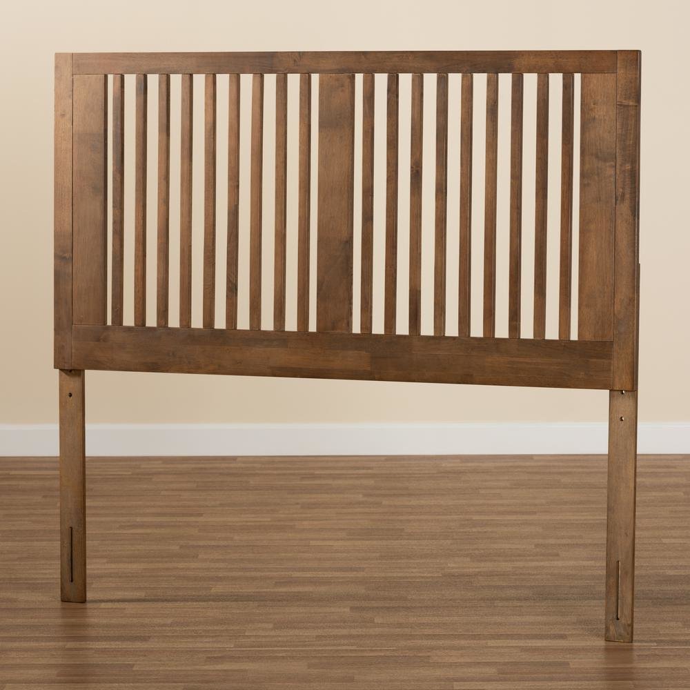 Transitional Ash Walnut Finished Wood Full Size Headboard. Picture 12