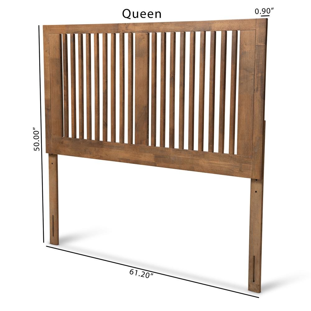 Transitional Ash Walnut Finished Wood Full Size Headboard. Picture 14