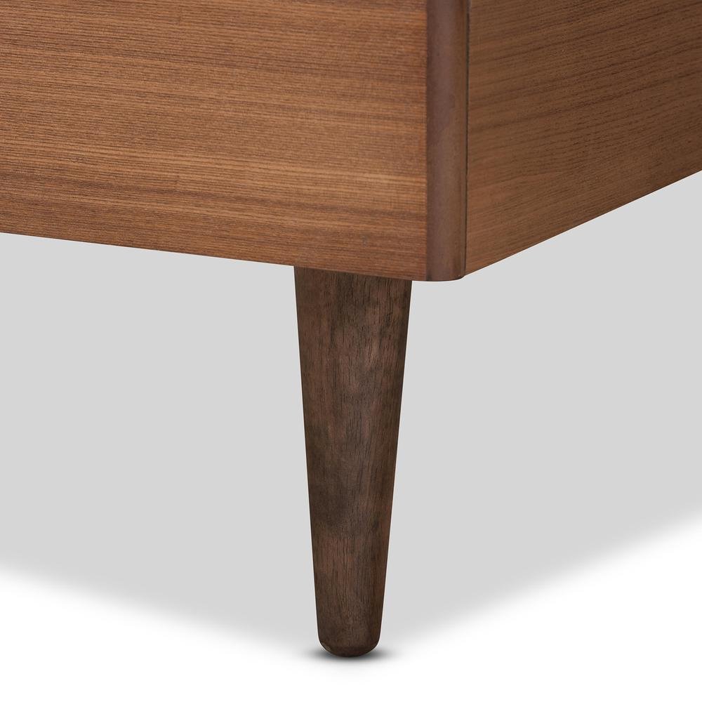 Transitional Ash Walnut Finished Wood Twin Size Platform Bed. Picture 14