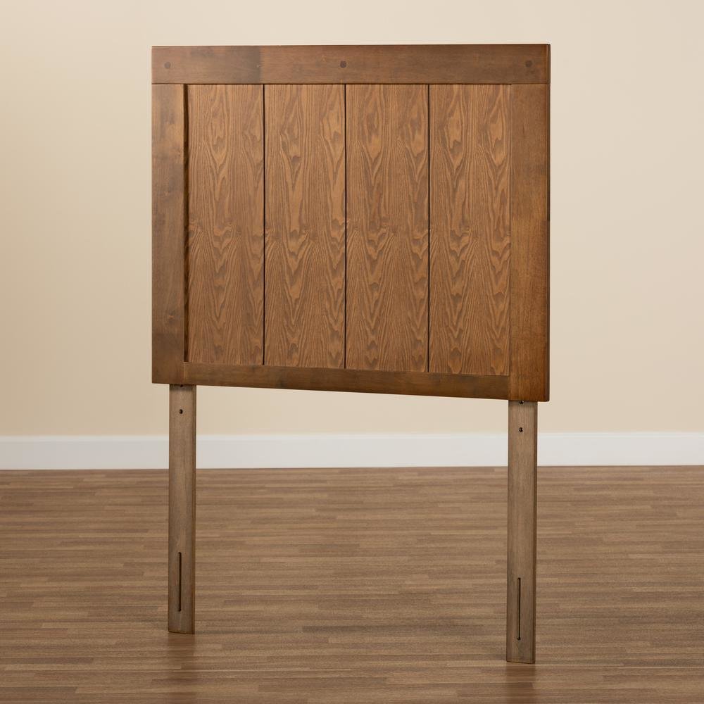 Transitional Ash Walnut Finished Wood Twin Size Headboard. Picture 10