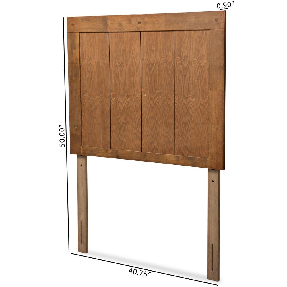 Transitional Ash Walnut Finished Wood Twin Size Headboard. Picture 11