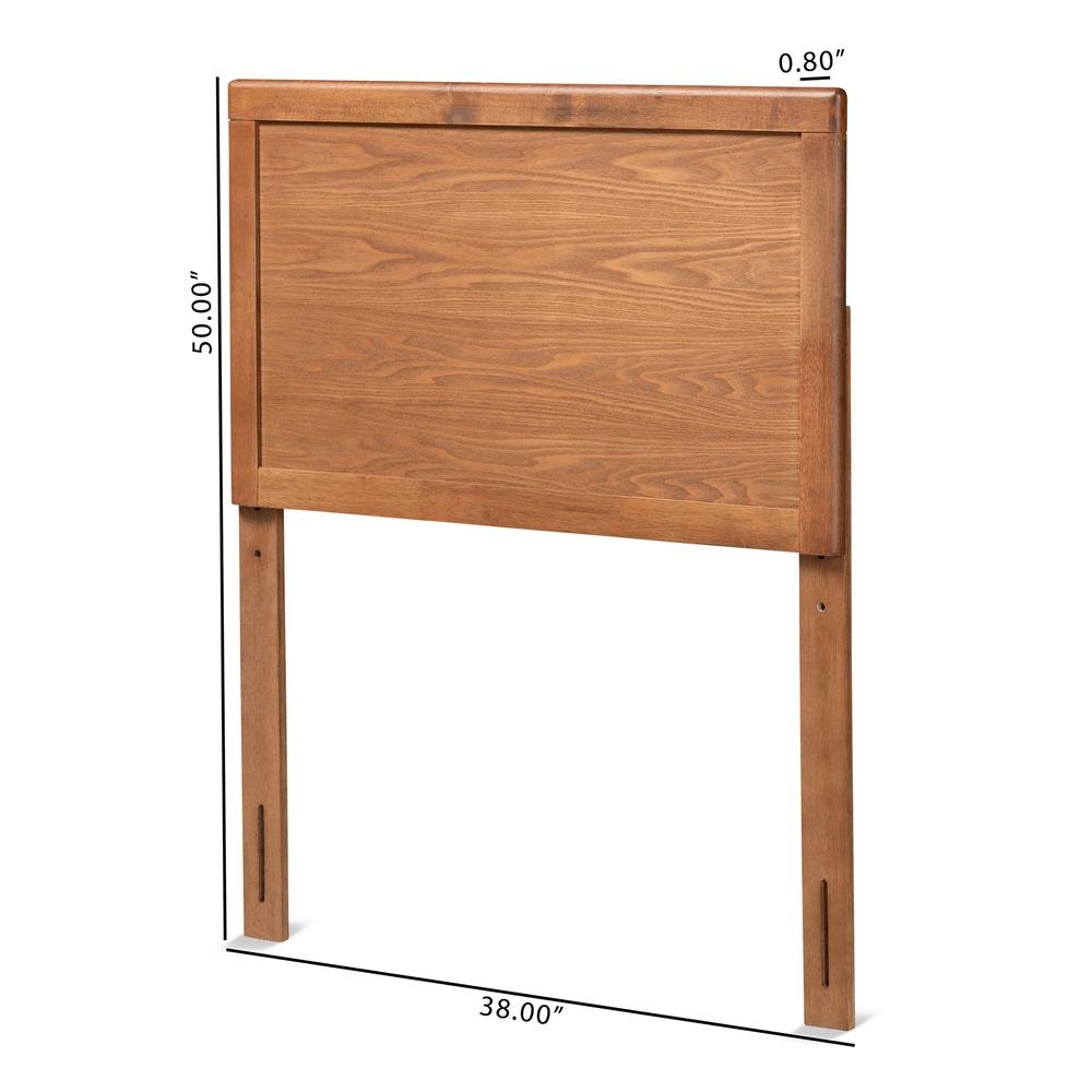 Raya Mid-Century Modern Walnut Brown Finished Wood Twin Size Headboard. Picture 11