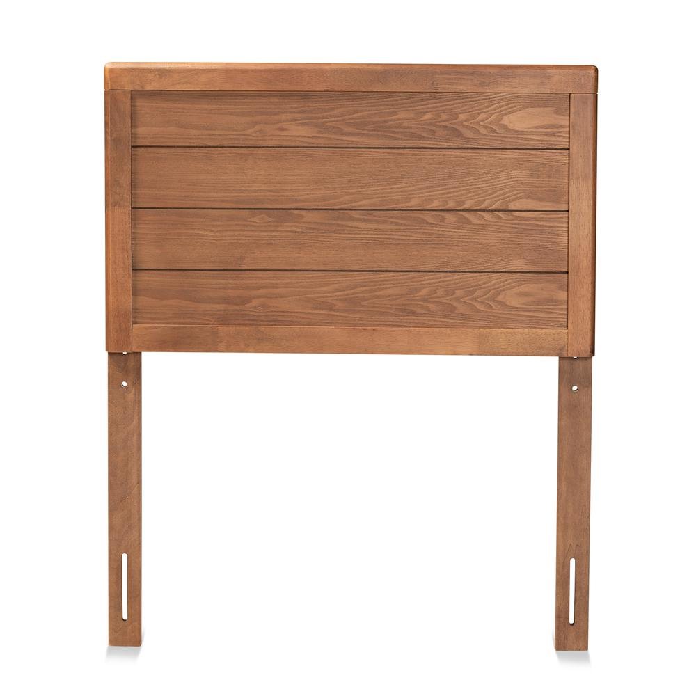 Seren Mid-Century Modern Walnut Brown Finished Wood Twin Size Headboard. Picture 8