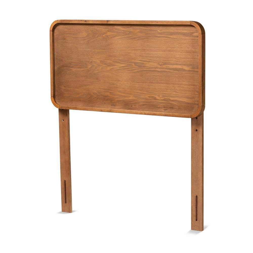 Mailene Mid-Century Modern Walnut Brown Finished Wood Twin Size Headboard. Picture 7