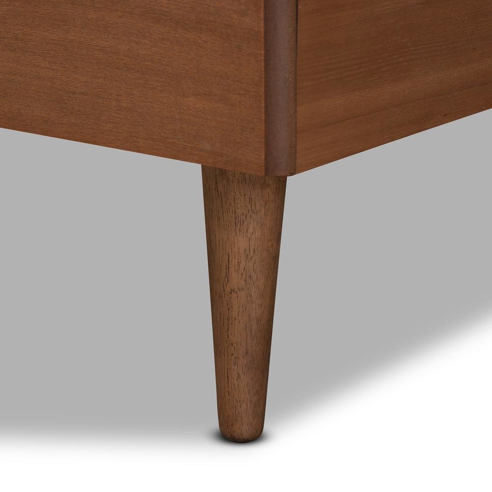 Transitional Walnut Brown Finished Wood Twin Size Platform Bed. Picture 14