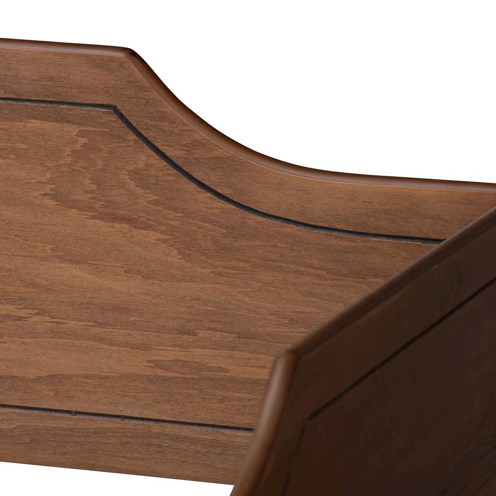 Farmhouse Walnut Brown Finished Wood Full Size Daybed with Roll-Out Trundle Bed. Picture 18