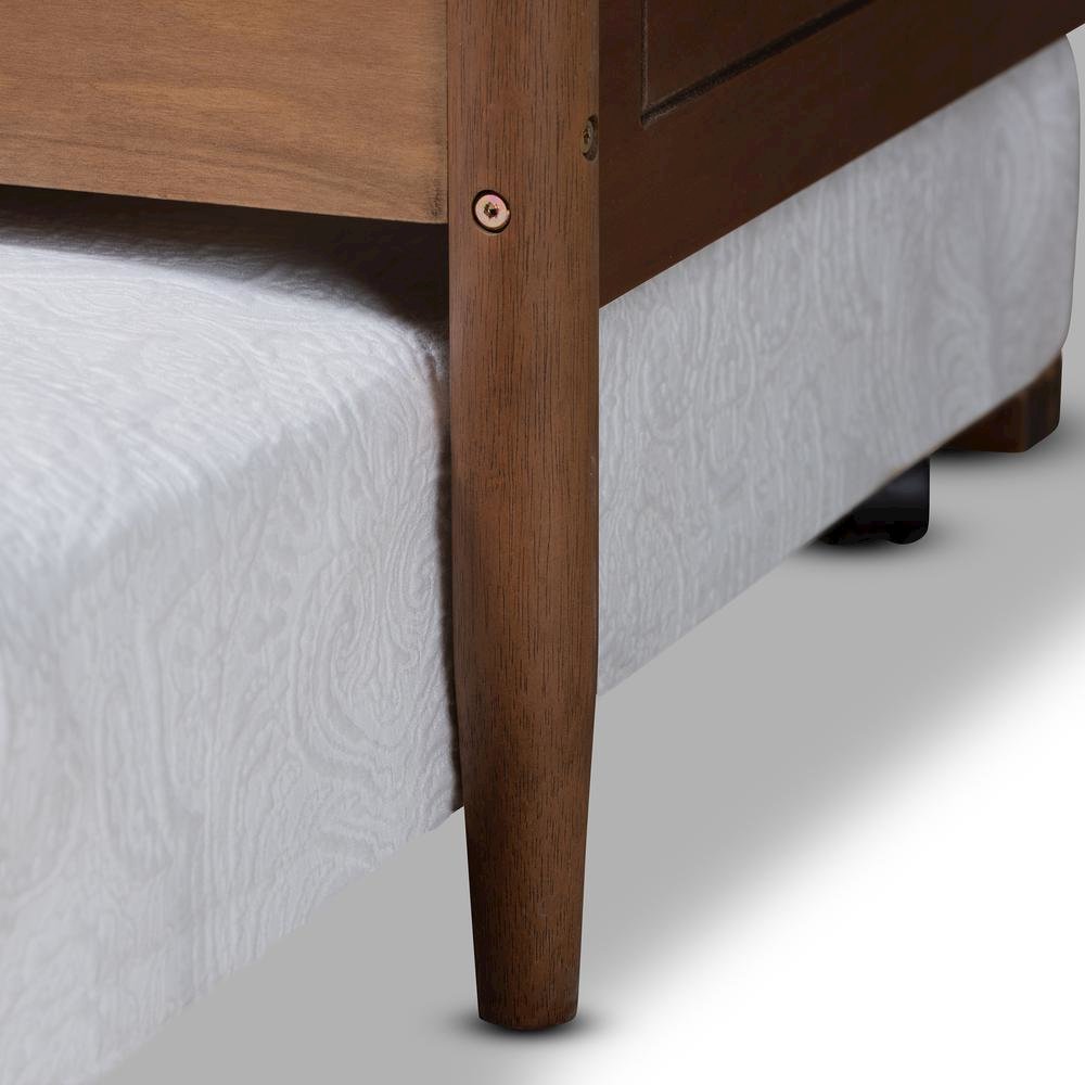 Farmhouse Walnut Brown Finished Wood Full Size Daybed with Roll-Out Trundle Bed. Picture 19