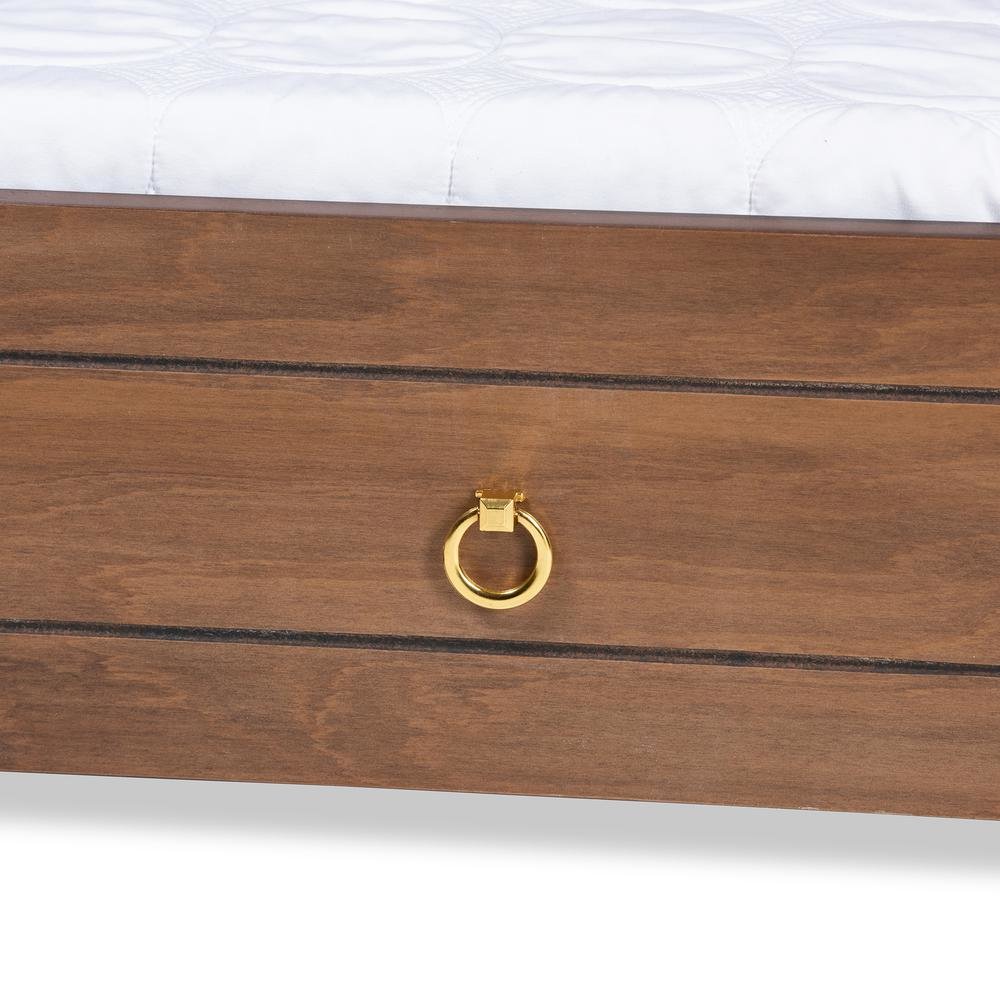 Farmhouse Walnut Brown Finished Wood Full Size Daybed with Roll-Out Trundle Bed. Picture 20