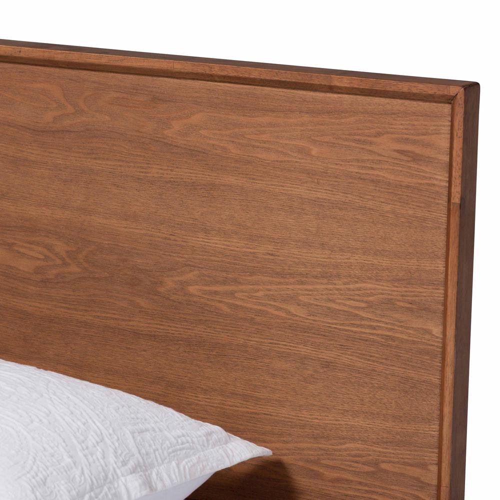 Walnut Brown Finished Wood and Rattan Twin Size 5-Piece Bedroom Set. Picture 23