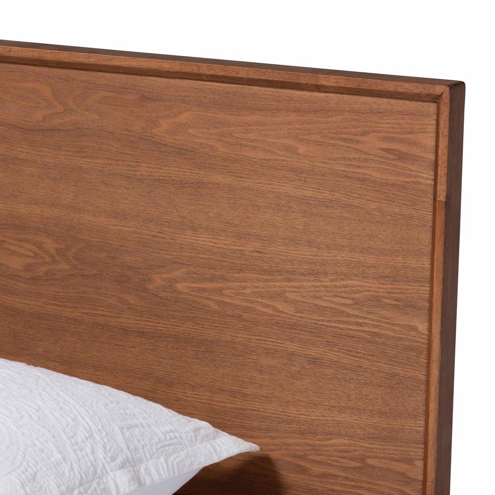 Walnut Brown Finished Wood and Rattan Twin Size 3-Piece Bedroom Set. Picture 19