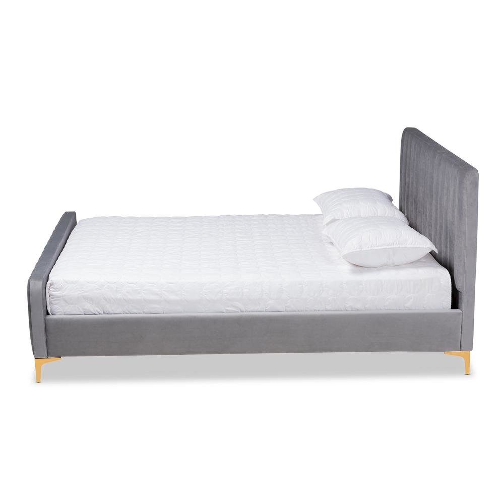 Gold Finished Queen Size Platform Bed. Picture 12