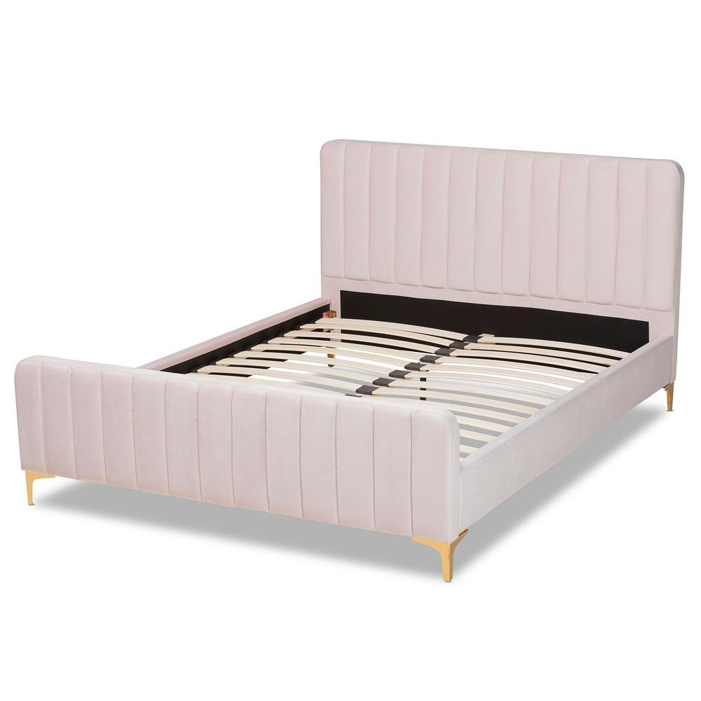 Gold Finished Full Size Platform Bed. Picture 13