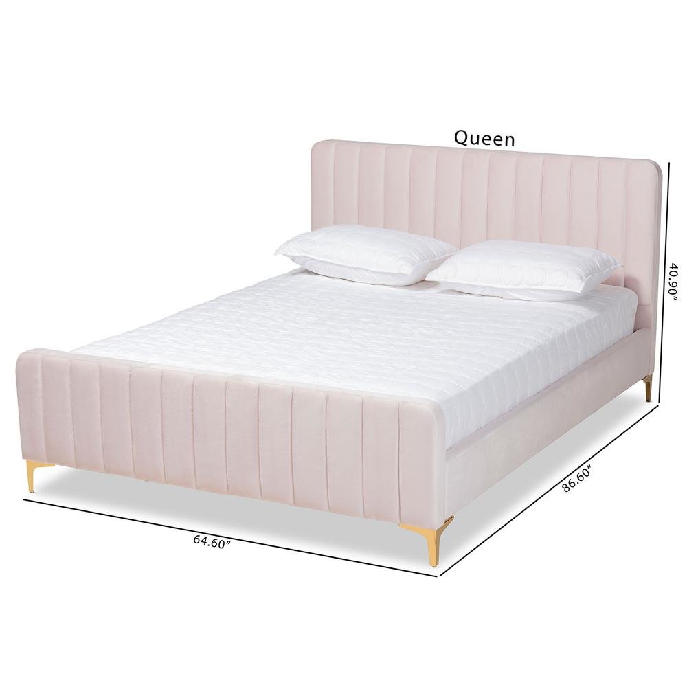 Gold Finished Full Size Platform Bed. Picture 19