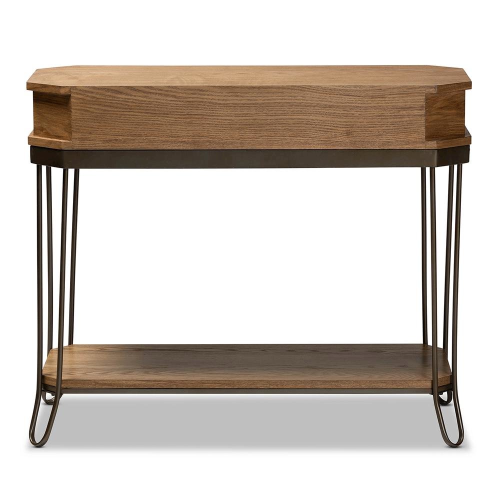 Black Finished Metal 3-Drawer Console Table. Picture 15