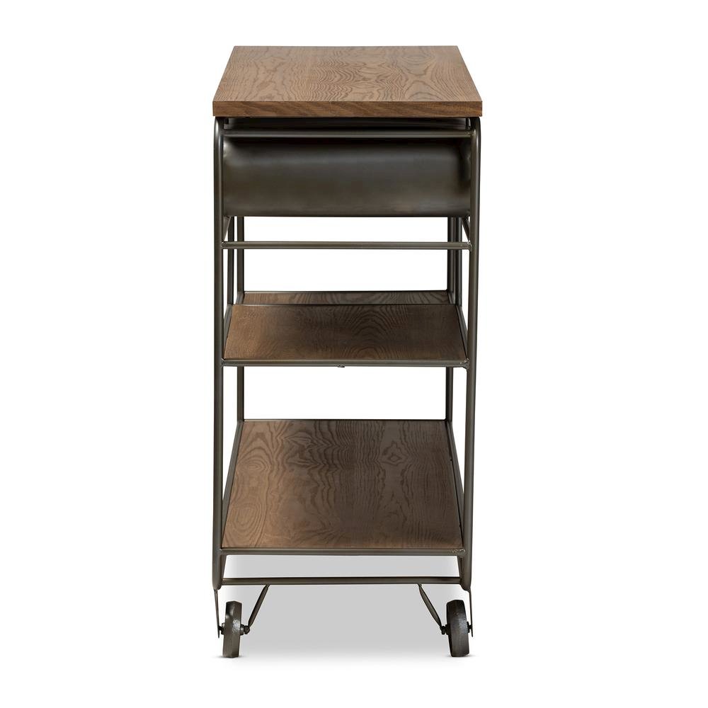 Black Finished Metal 2-Drawer Kitchen Cart. Picture 14