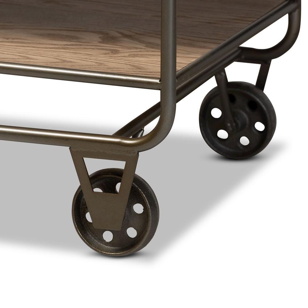 Black Finished Metal 2-Drawer Kitchen Cart. Picture 17