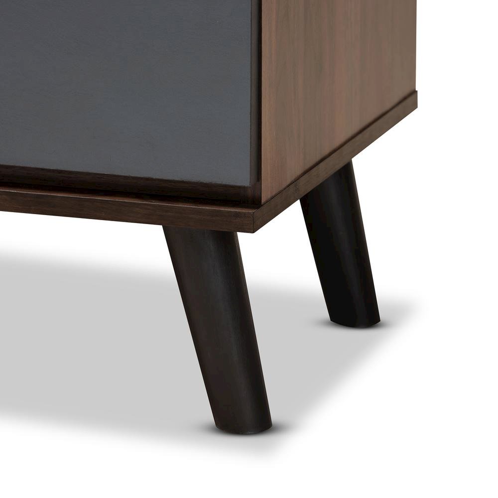 Two-Tone Walnut and Grey Finished Wood 3-Drawer Bedroom Chest. Picture 13