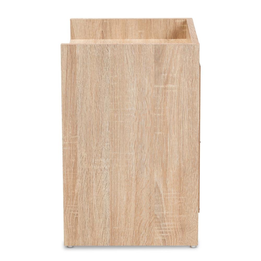Baxton Studio Hale Modern and Contemporary Oak Finished Wood 1-Door Nightstand. Picture 12