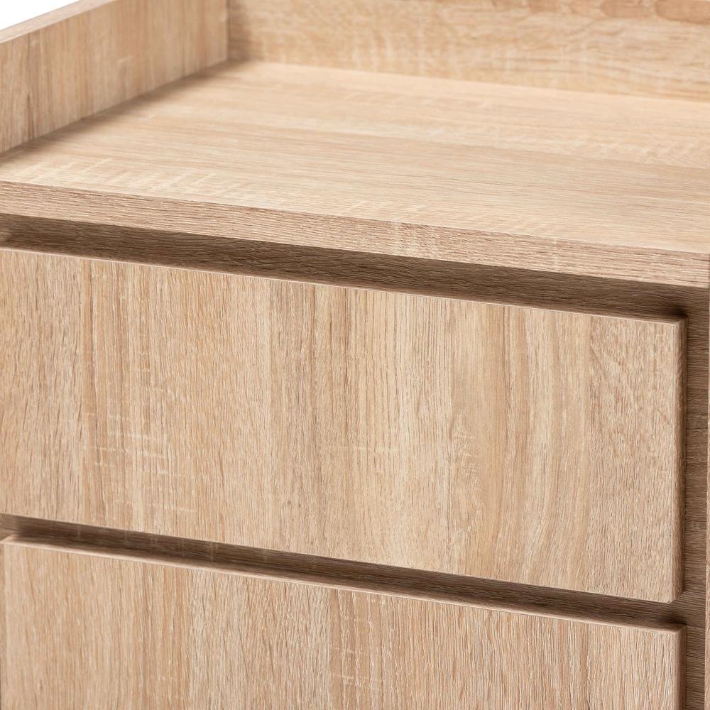 Baxton Studio Hale Modern and Contemporary Oak Finished Wood 1-Door Nightstand. Picture 13