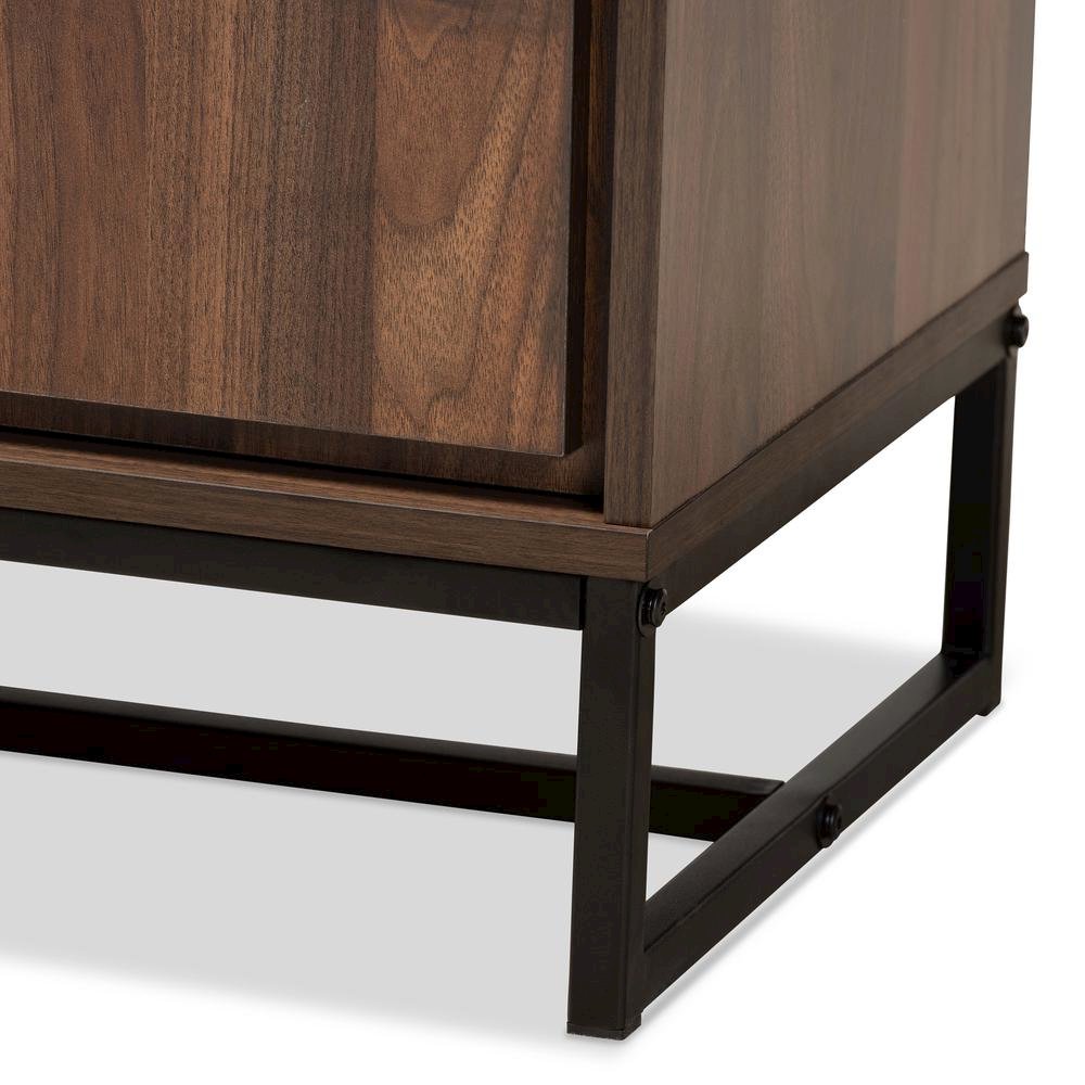 Black Finished Metal 3-Door Dining Room Sideboard Buffet. Picture 15