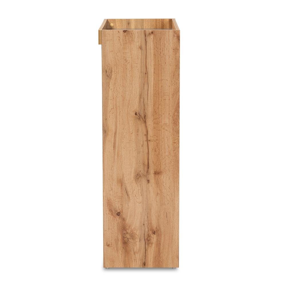 Two-Tone Grey and Oak Brown Finished Wood Shoe Cabinet. Picture 13