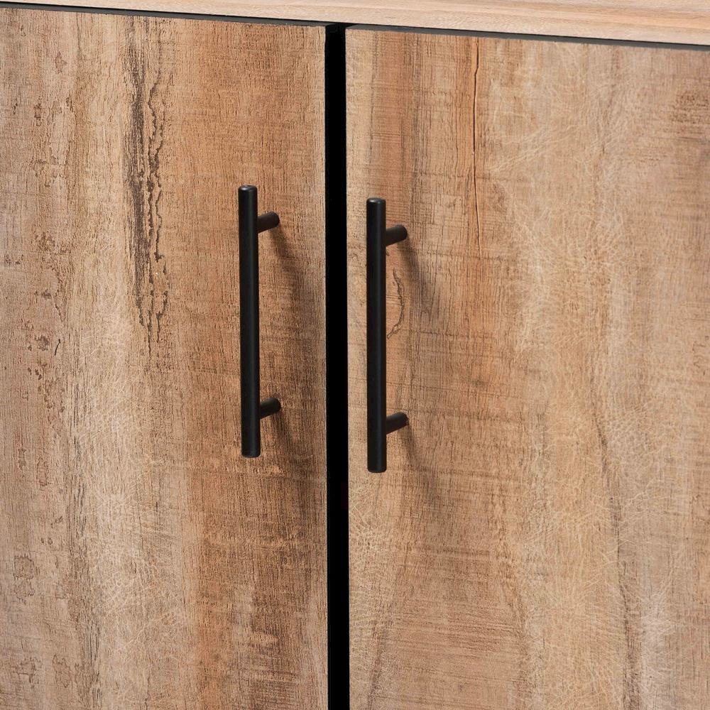 Natural Oak Finished Wood 3-Door Dining Room Sideboard Buffet. Picture 14